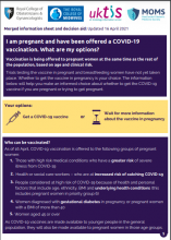 Information Sheet and Decision Aid: I am pregnant and have been offered a COVID-19 vaccination. What are my options? [updated 16th April 2021]